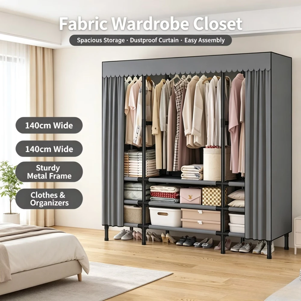 Wardrobe Closet Portable Fabric Cover - Portable Closet with Cover Foldable Covered