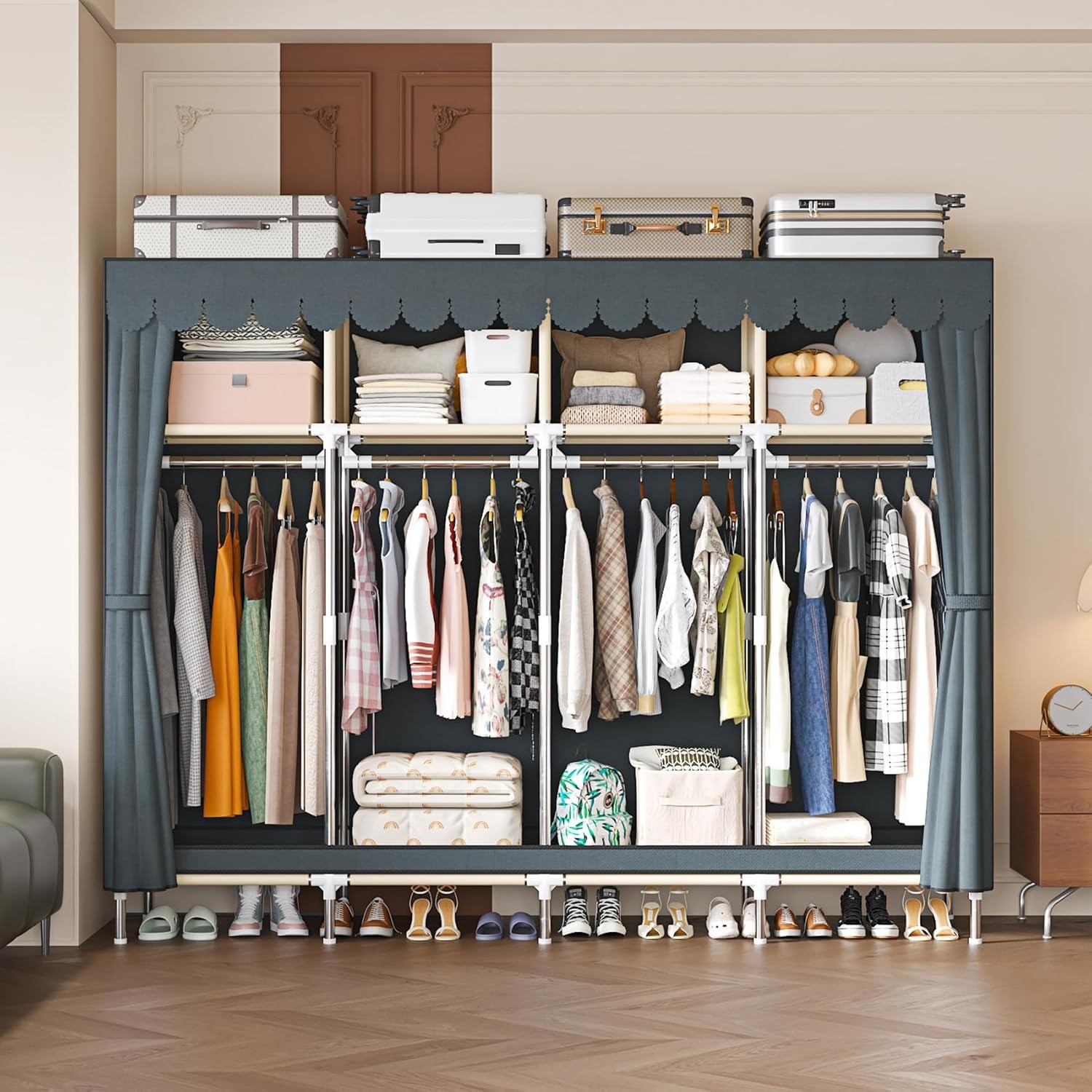 79 Inch Extra Wide Walk-in Sty - Wardrobe Closet Portable Fabric Cover review and price