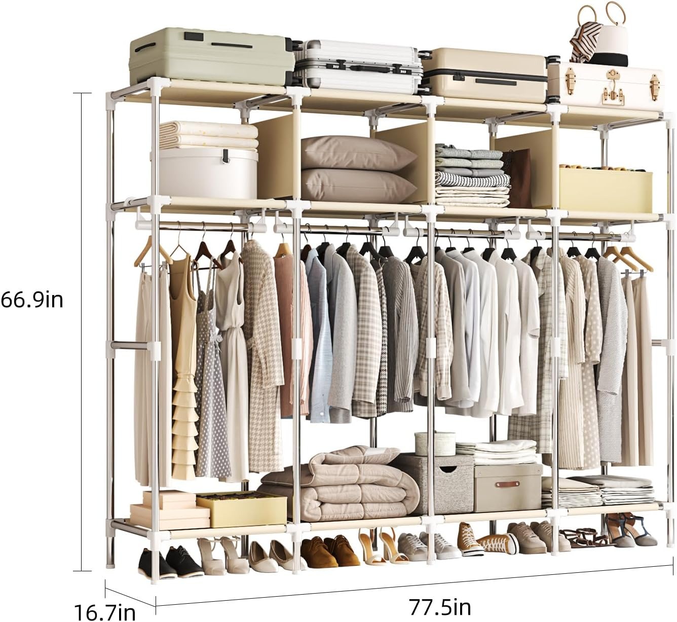 79 Inch Extra Wide Walk-in Sty - Wardrobe Closet Portable Fabric Cover review and price