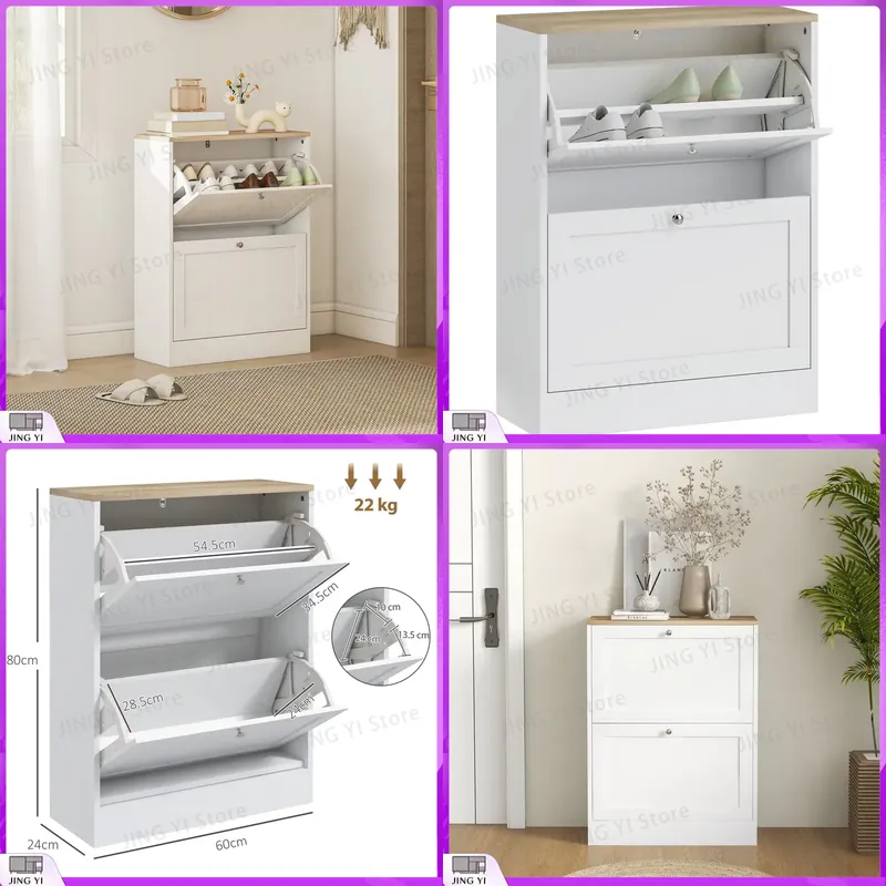 Narrow Shoe Cabinet with 2 Fli - Shoe Rack Cabinet Narrow Entryway review and price