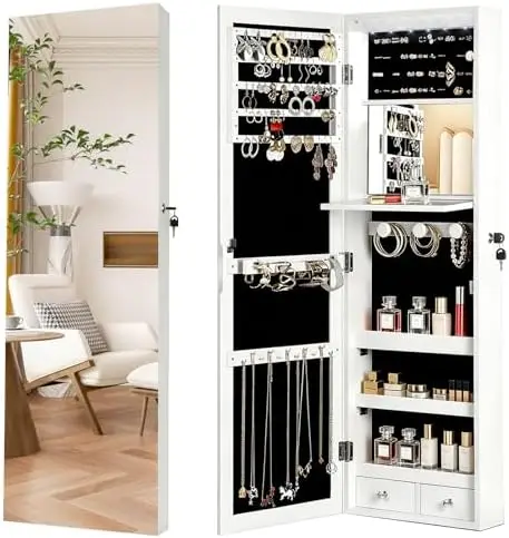with Full Length Mirror, 6 Aut - Full Length Mirror Jewelry Armoire review and price