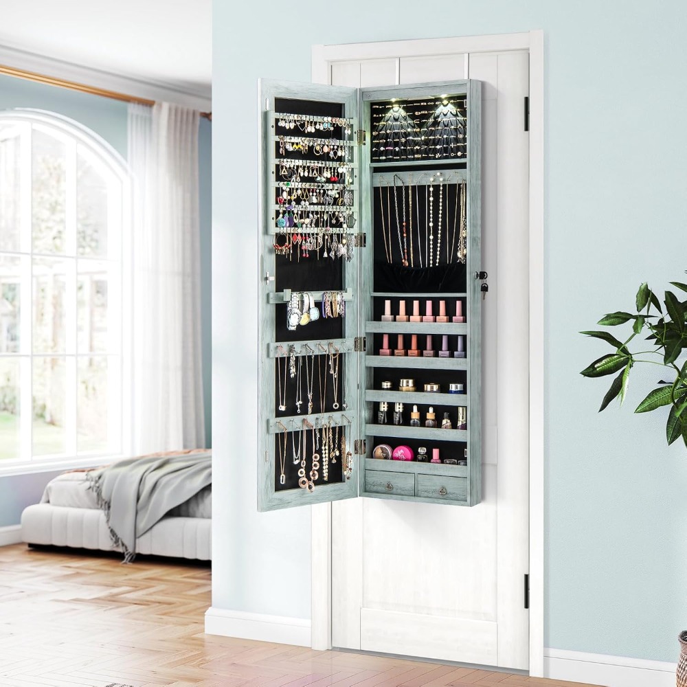 Wall or Door Mounted Jewelry A - Full Length Mirror Jewelry Armoire review and price