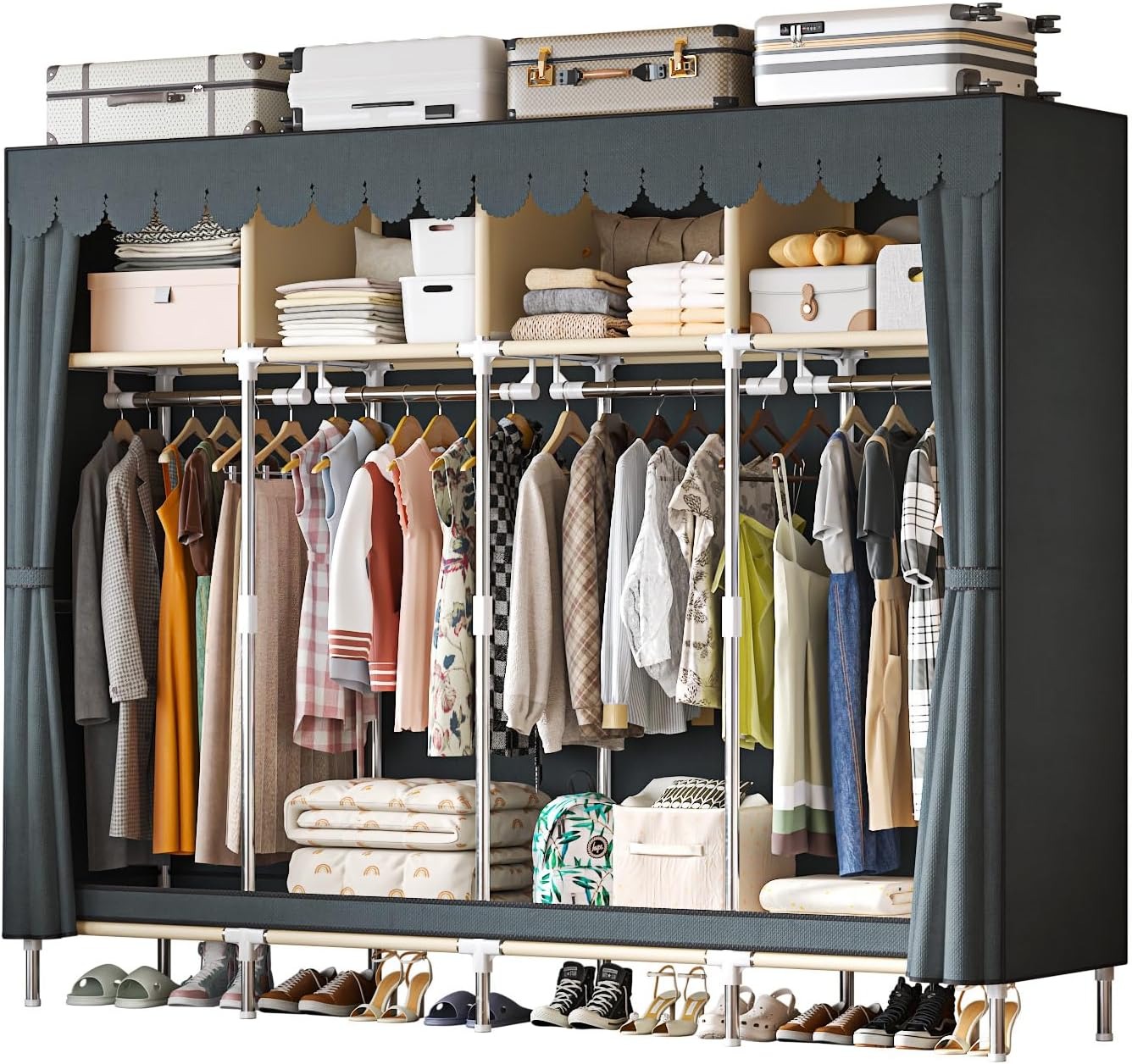 79 Inch Extra Wide Walk-in Sty - Wardrobe Closet Portable Fabric Cover review and price