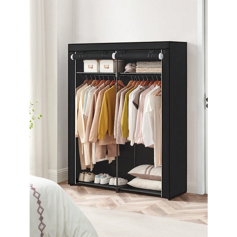 Black Closet Wardrobe, Portabl - Wardrobe Closet Portable Fabric Cover review and price