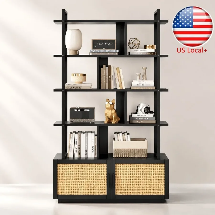 5-Tier Rattan Bookshelf with S - Storage review and price