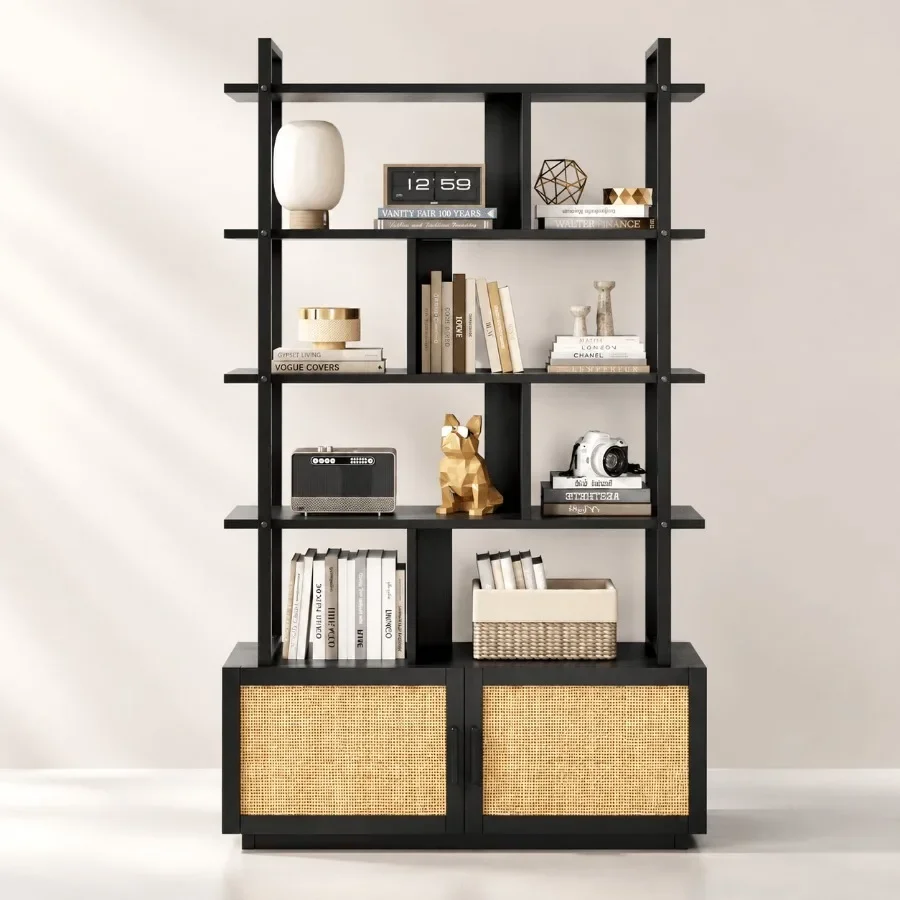 5-Tier Rattan Bookshelf with S - Storage review and price