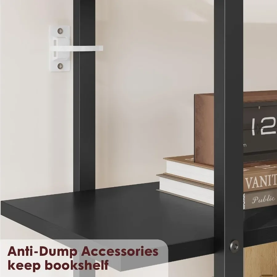 5-Tier Rattan Bookshelf with S - Storage review and price
