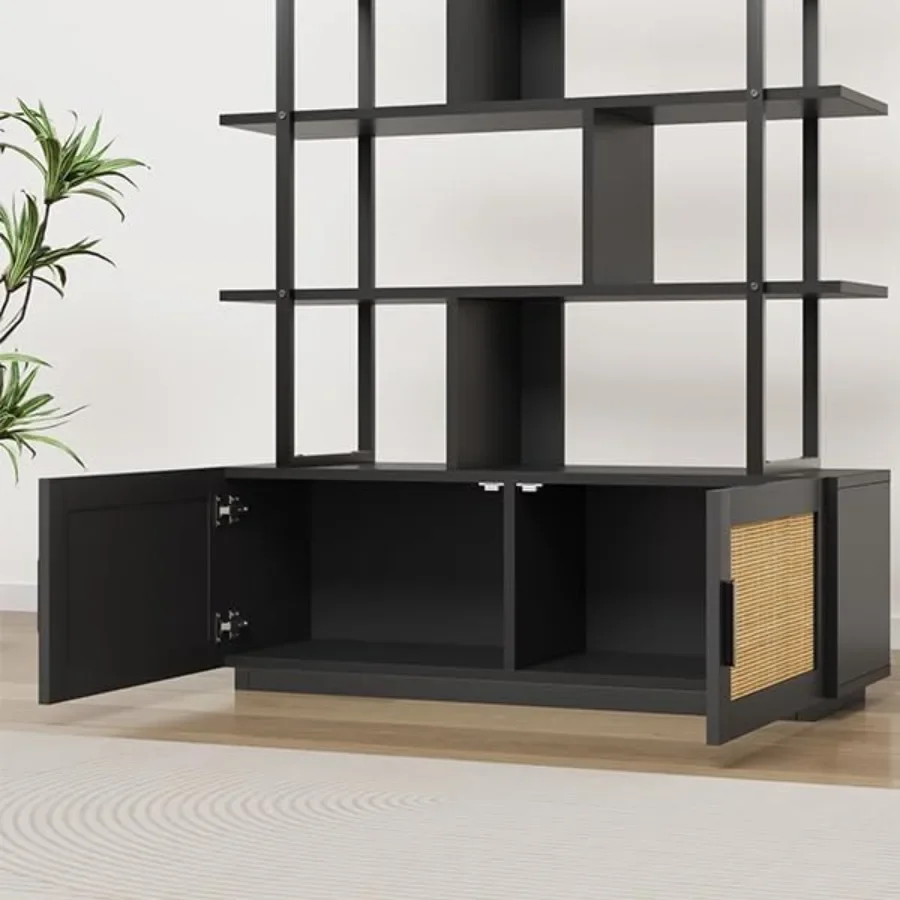 5-Tier Rattan Bookshelf with S - Storage review and price