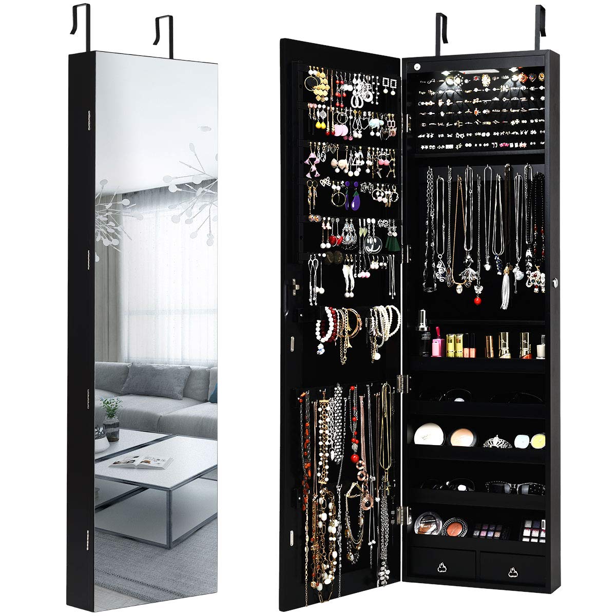 Wall or Door Mounted Jewelry A - Full Length Mirror Jewelry Armoire review and price