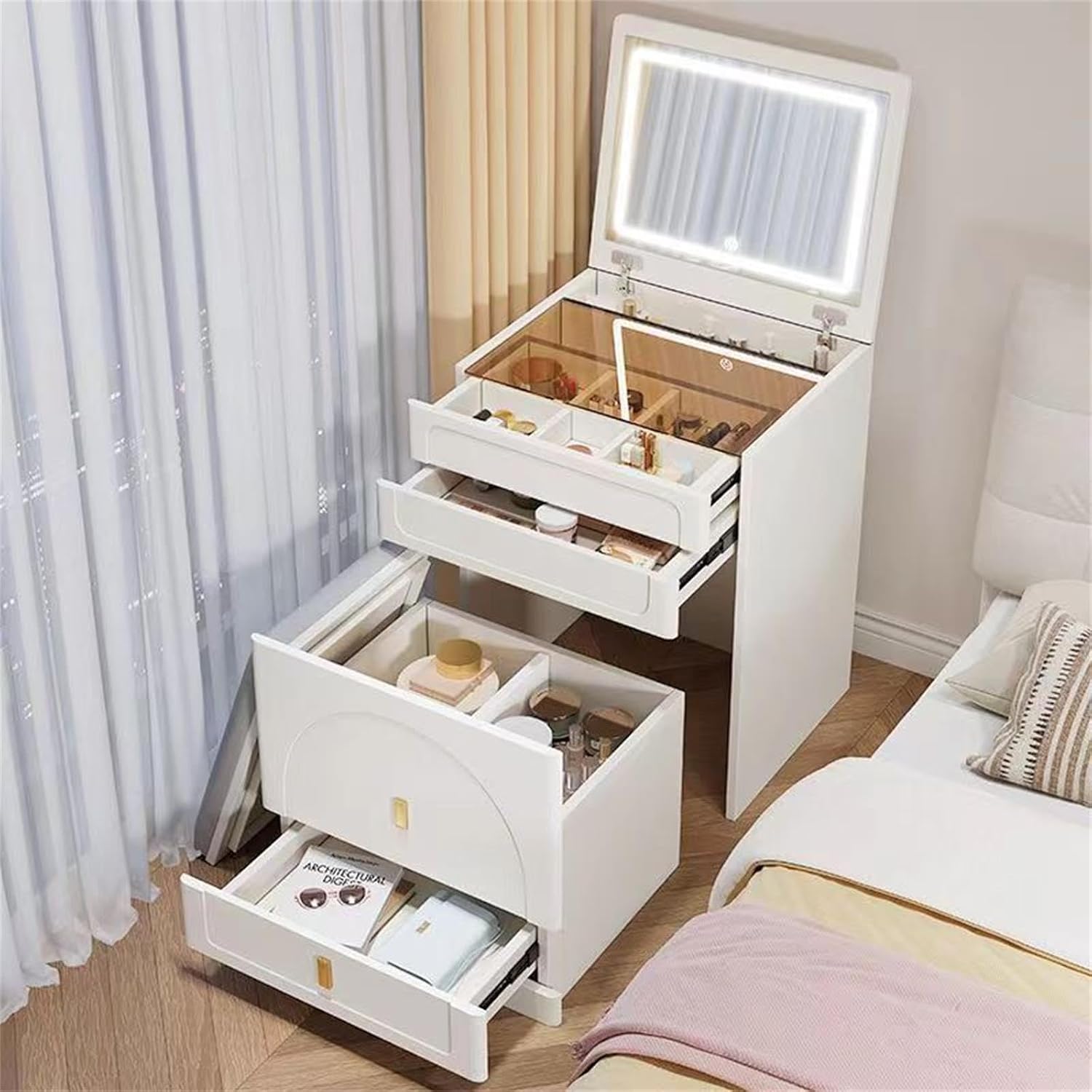 3 in 1 Vanity Desk with Mirror - Dressing Table Vanity With Lighted Mirror review and price