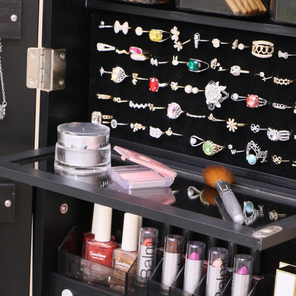 Lockable Standing Jewelry Armo - Full Length Mirror Jewelry Armoire review and price