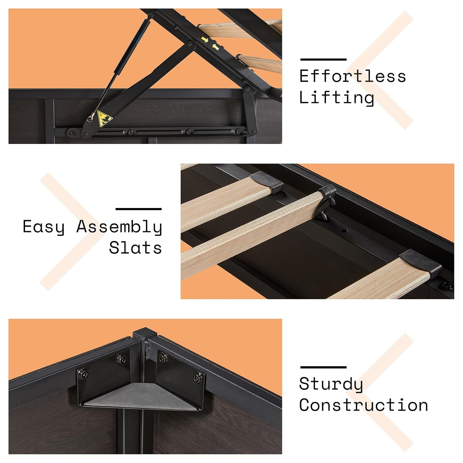 Lift Up Storage Bed Frame, Dar - Gas Lift Storage Bed Hydraulic review and price