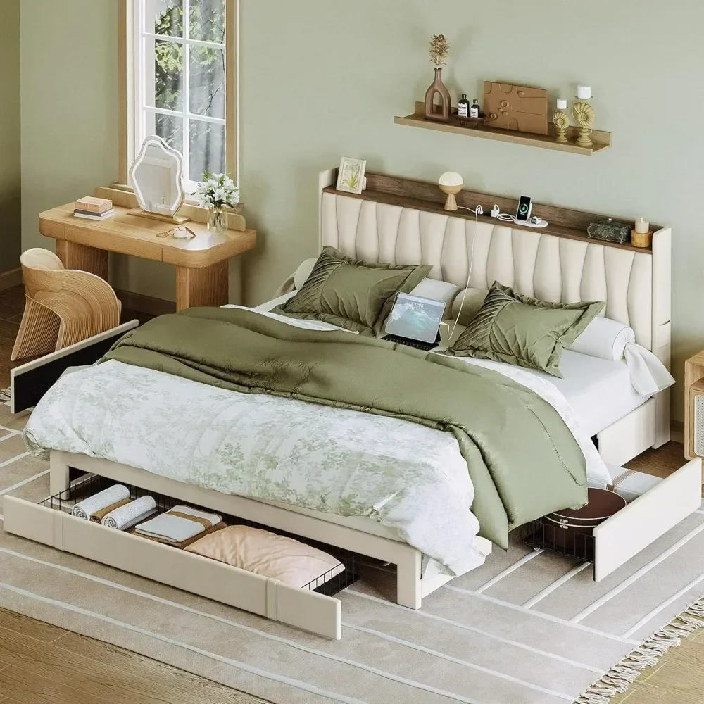&King Size Bed Frame With Stor - King Size Bed Frame With Storage Drawers review and price