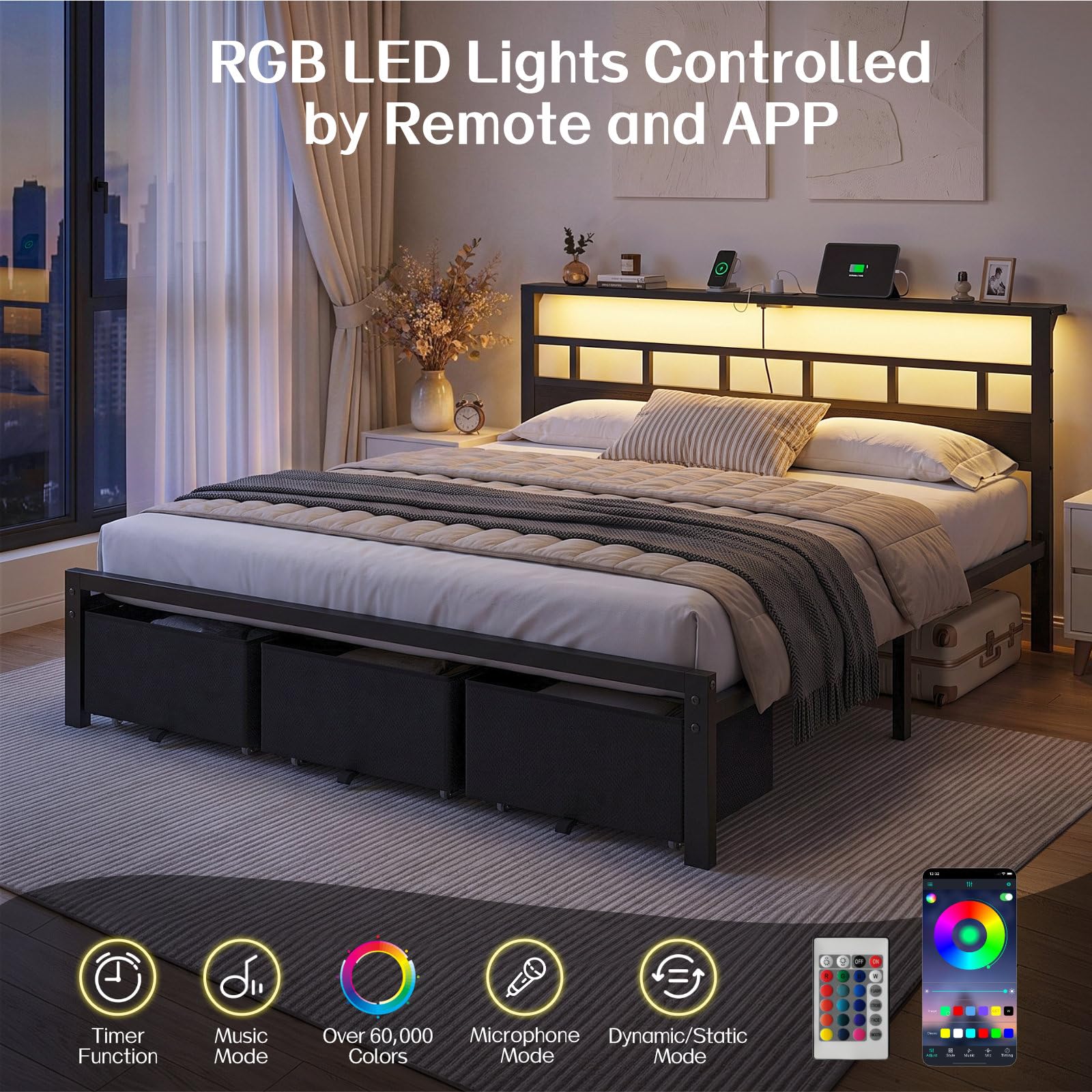 King Size Bed Frame with 3 Sto - King Size Bed Frame With Storage Drawers review and price