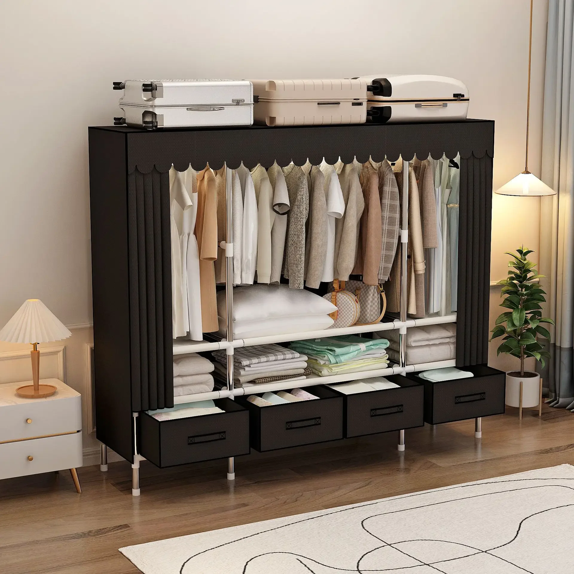 Portable Closet with Cover Fol - Wardrobe Closet Portable Fabric Cover review and price